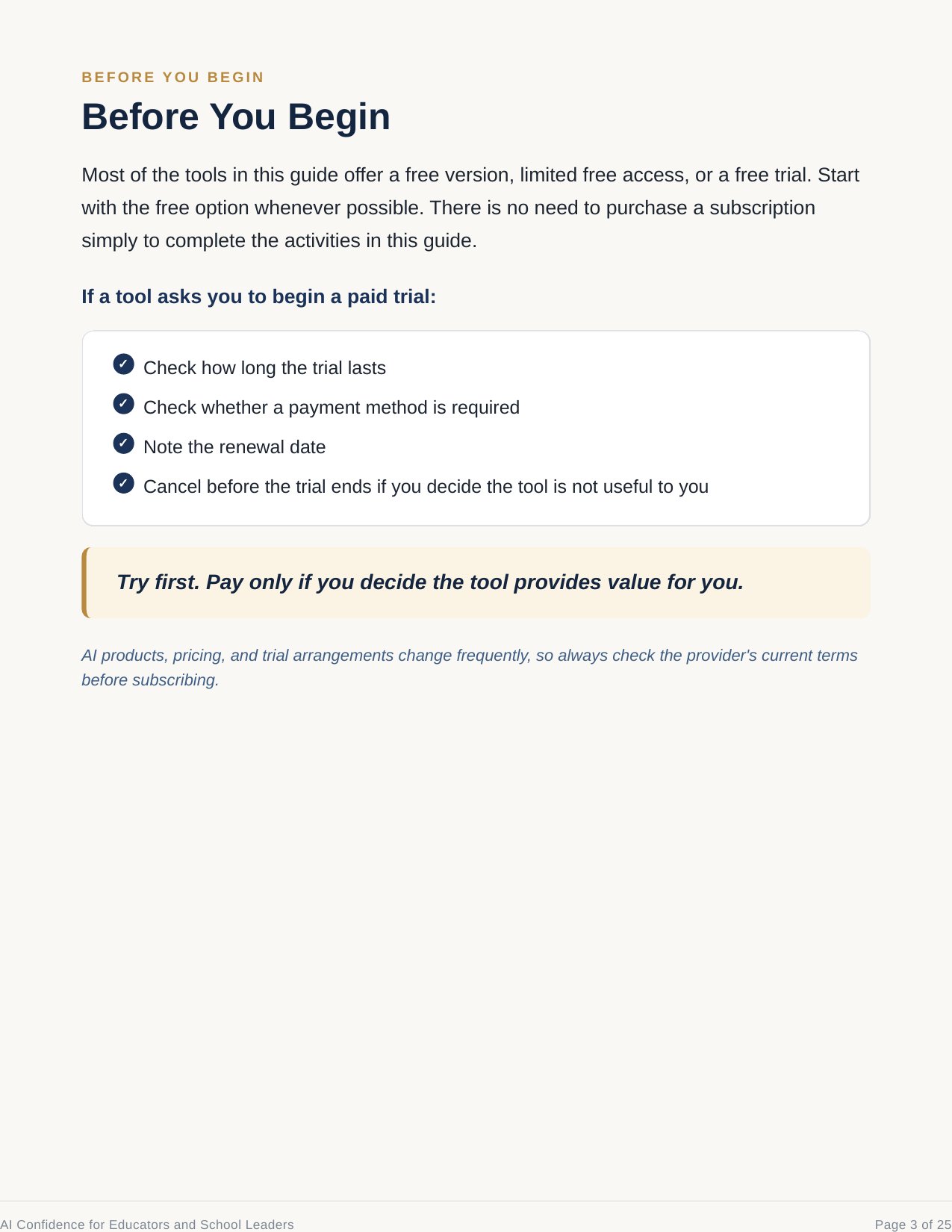 Page 3 of 4: Before You Begin